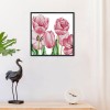 Pink tulip - 14CT Stamped Cross Stitch - 33*33cm