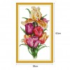 Tulip Flowers - 14CT Stamped Cross Stitch - 38x62cm
