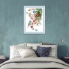 Bird on cherry tree - 14CT Stamped Cross Stitch - 34x45cm
