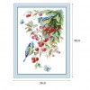 Bird on cherry tree - 14CT Stamped Cross Stitch - 34x45cm