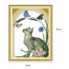 Cat and butterfly - 14CT Stamped Cross Stitch - 32x41cm