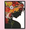 Woman In Flowers - 14CT Stamped Cross Stitch - 77x56cm