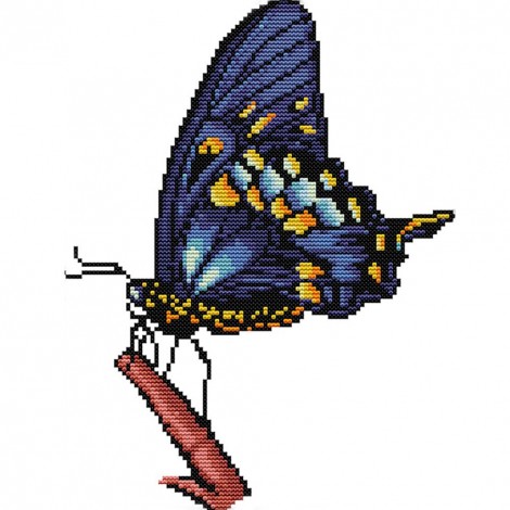 Butterfly - 14CT Stamped Cross Stitch - 30x23cm