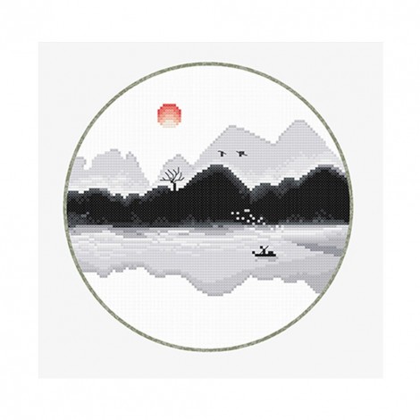 37x37cm Kit DIY Cross Stitch 11CT Stamp Charming Scenery Needlework (6506)