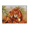 The Lion Family - 14CT Stamped Cross Stitch - 44x33cm