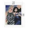 Wolf And Maiden - 14CT Stamped Cross Stitch - 71x88cm