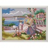 Girl looking at the sea - 14CT Stamped Cross Stitch - 41x31cm