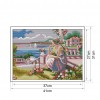 Girl looking at the sea - 14CT Stamped Cross Stitch - 41x31cm