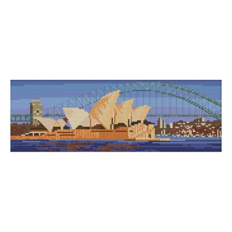 Sydney Opera - 14CT Stamped Cross Stitch - 38*15cm