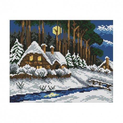 Winter forest - 14CT Stamped 14CT Stamped Cross Stitch - 29*22cm