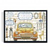 Car Repair Shop - 14CT Stamped Cross Stitch - 36*28cm