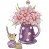 Bird and vase - 14CT Stamped Cross Stitch - 28x35cm