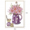 Bird and vase - 14CT Stamped Cross Stitch - 28x35cm