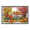 Autumn House - 14CT Stamped Cross Stitch - 68*48cm