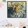 Tiger In The Water - 14CT Stamped Cross Stitch - 43x38cm