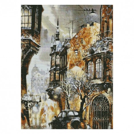 A Corner Of The City - 14CT Stamped Cross Stitch - 61*79cm