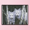 Wolf In The Forest - 14CT Stamped Cross Stitch - 44x35cm