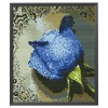 Blue rose in the grid - 11CT Stamped Cross Stitch - 27*29cm