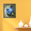 Blue rose in the grid - 11CT Stamped Cross Stitch - 27*29cm
