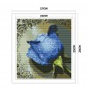 Blue rose in the grid - 11CT Stamped Cross Stitch - 27*29cm