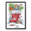 Bunny In Christmas Boots - 14CT Stamped Cross Stitch - 21x31cm
