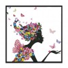Woman In Flowers - 14CT Stamped Cross Stitch - 71x71cm