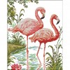 Two Flamingos - 14CT Stamped Cross Stitch - 40*33cm