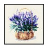 11CT Stamped Flower Cross Stitch Canvas DIY Needlework Set (2319 Lavender)