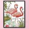 Two Flamingos - 14CT Stamped Cross Stitch - 40*33cm