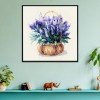 11CT Stamped Flower Cross Stitch Canvas DIY Needlework Set (2319 Lavender)