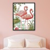 Two Flamingos - 14CT Stamped Cross Stitch - 40*33cm