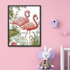 Two Flamingos - 14CT Stamped Cross Stitch - 40*33cm