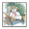 Elegant Little White Bear - 14CT Stamped Cross Stitch - 32x31cm