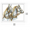 Two Horses - 14CT Stamped Cross Stitch - 32*27cm