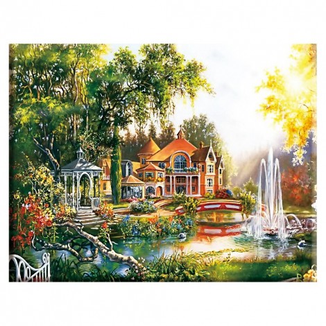 14CT Counted DIY Cross Stitch Pleasant Landscape Needlework Kit (VS-0012)