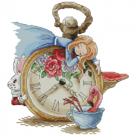 Sleeping Alice - 14CT Stamped Cross Stitch - 32x30cm