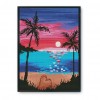 Cotton Thread Stamped Seascape Sunset Cross Stitch 11CT Embroidery (M0077)