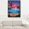Cotton Thread Stamped Seascape Sunset Cross Stitch 11CT Embroidery (M0077)