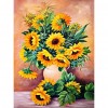 11CT Cross Stitch Kit Sunflower Vase Printed Embroidery DIY Sets (SZX02)
