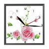 Clock Kit DIY Canvas Cross Stitch 14CT Stamp Needlework (G121 Pink Flower)