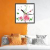 Clock Kit DIY Canvas Cross Stitch 14CT Stamp Needlework (G121 Pink Flower)