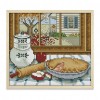 Autumn Outside The Window - 14CT Stamped Cross Stitch - 22x20cm