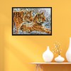 Tiger In The Snow - 11CT Stamped Cross Stitch - 68x49cm