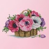 A Basket Of Flowers - 14CT Stamped Cross Stitch - 37x27cm