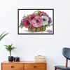 A Basket Of Flowers - 14CT Stamped Cross Stitch - 37x27cm