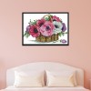 A Basket Of Flowers - 14CT Stamped Cross Stitch - 37x27cm