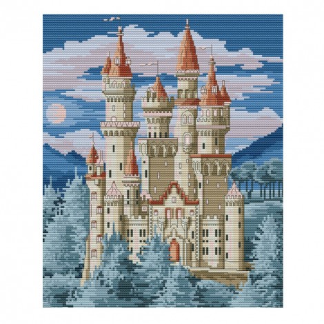 castle - 14CT Stamped Cross Stitch - 32*38cm