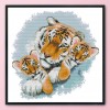 Tiger Mother And Tiger Baby - 14CT Stamped Cross Stitch - 44x44cm