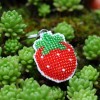 Strawberry - Stamped Bead Embroidery