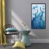 11CT Stamped DIY Cross Stitch Canvas Kit Needlework (DW0594 Blue Peafowl)